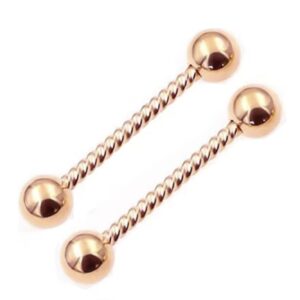 Barbell Recto Oro Rosado 14g