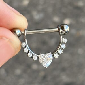 Pezon Colgante Zirconia de Corazón