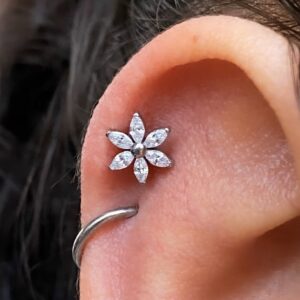 Piercing Flor 6 Marquesitas Titanio 16g