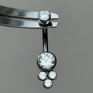 Piercing 5 Zirconia Ombligo Titanio 14g