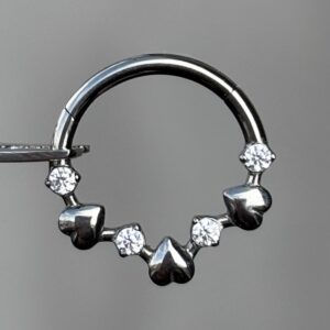 Piercing Corazones Argolla Titanio