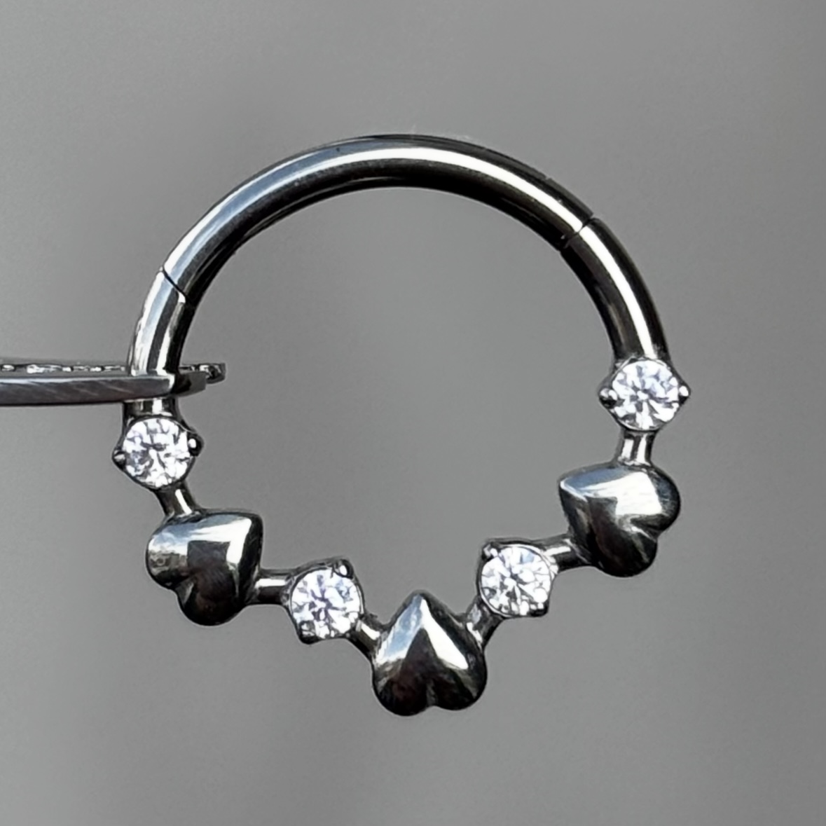 Piercing Corazones Argolla Titanio