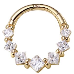 Oro 14k Cereza Clear Argolla 16g