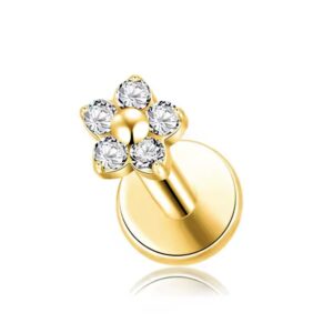 Piercing Mini Florecita Titanio 16g