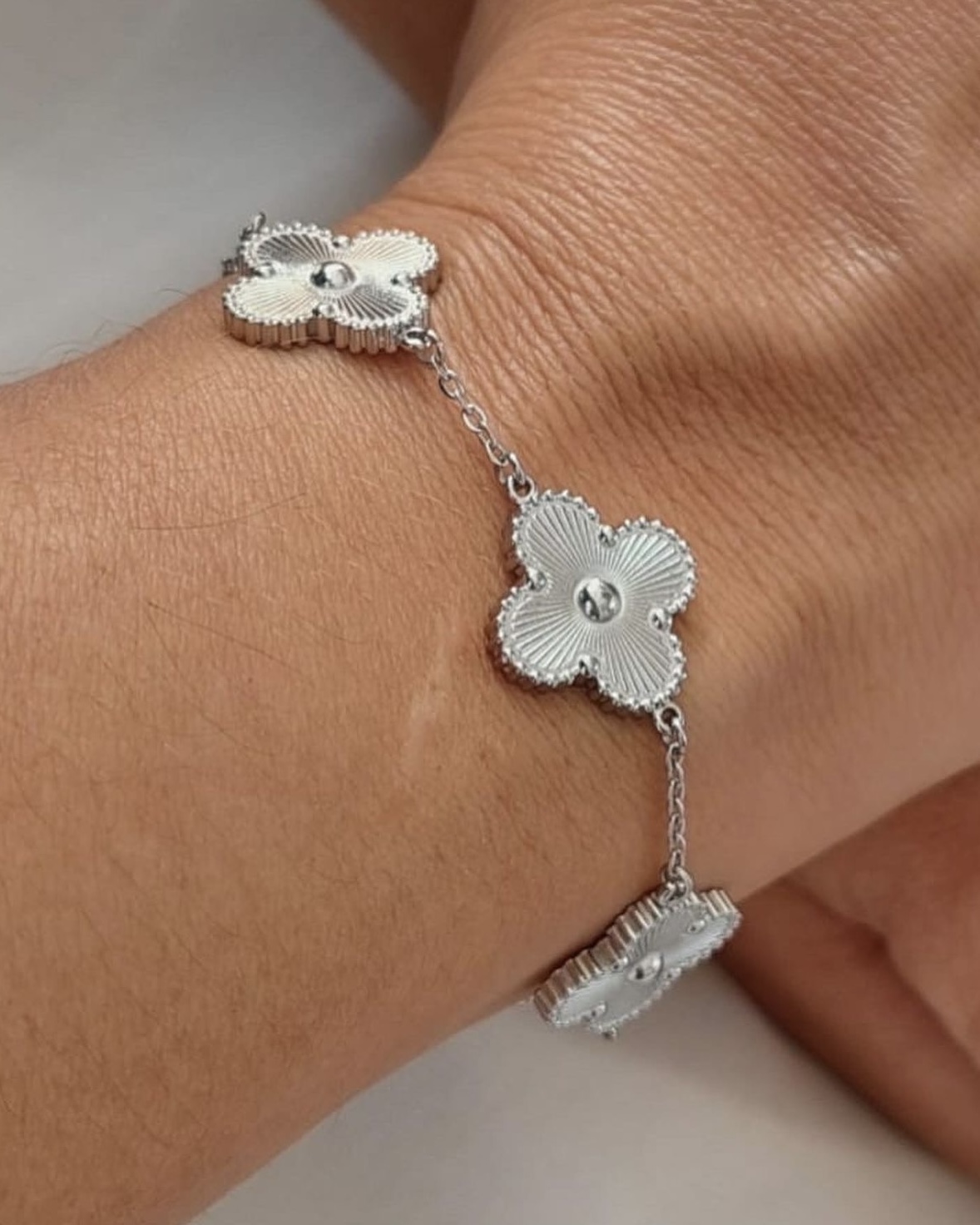 Pulsera Trebol Plateada