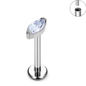 Piercing Gota Clear Titanio 16g