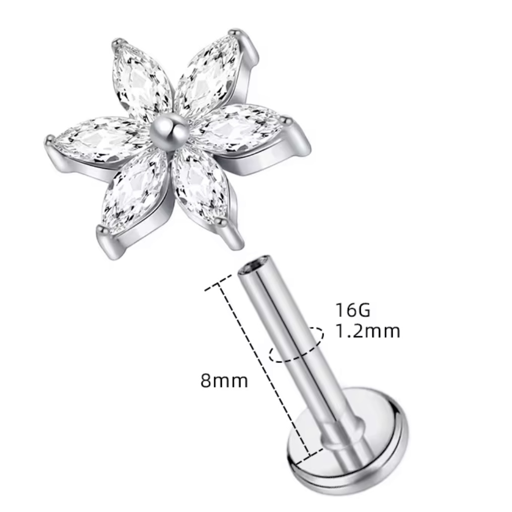 Piercing Flor 6 Marquesitas Titanio 16g - Image 4