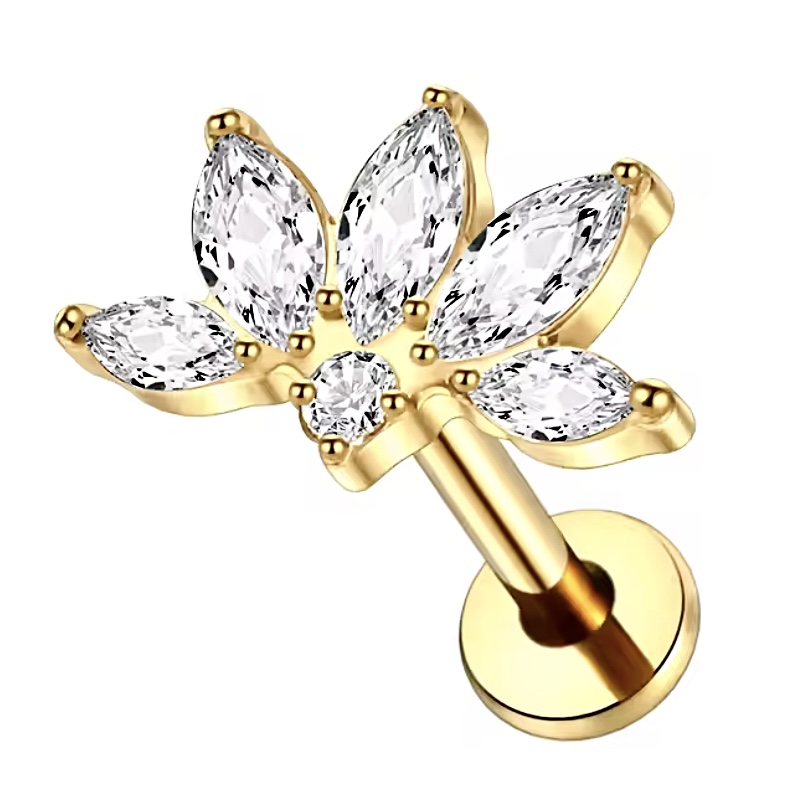 Piercing Media Mandala Clear Titanio 16g