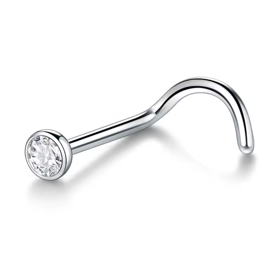 Piedra Piercing Nariz Titanio 18g