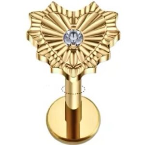 Piercing Corazón Gótico Titanio 16g