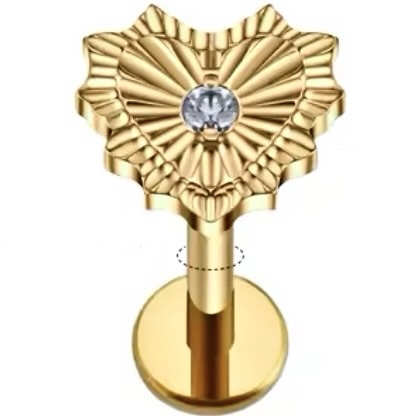 Piercing Corazón Gótico Titanio 16g