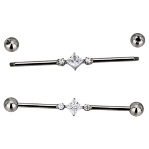 Industrial Zirconia Cuadrada Titanio 14g