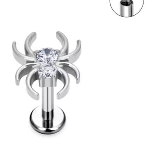 Araña Zirconias Titanio Piercing 16g