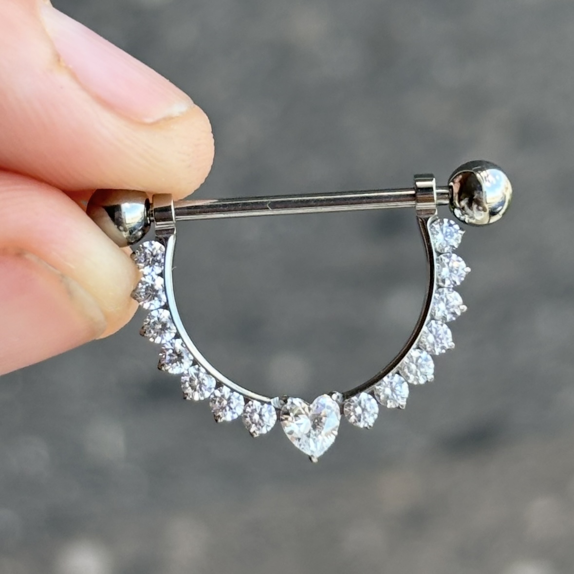 Corazon Colgante Grande Pezon Titanio