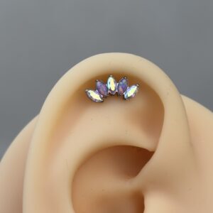 Piercing Boreal Opalo 5 Zirconias Titanio 16g