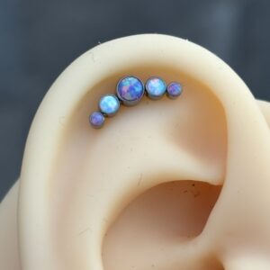 Piercing Opalo Purpura Azul Sky Titanio 16g