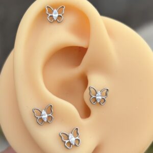 Piercing Mariposa Lineas Titanio 16g