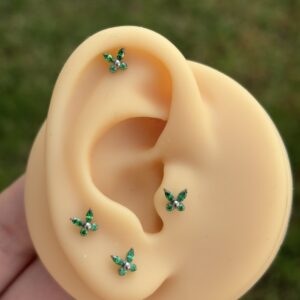 Mariposa Emerald Piercing Titanio 16g