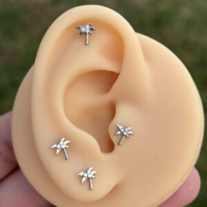 Palmera Piercing Titanio 16g