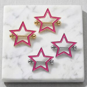 Par Piercing Estrella Barbie Pink Pezon