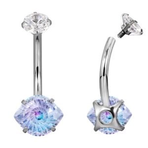 Galaxy Azul Ombligo Titanio 14g